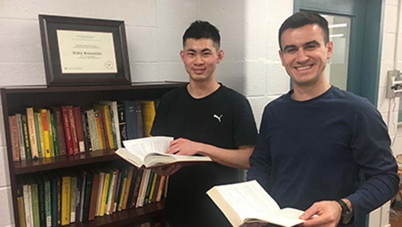 students in a library
