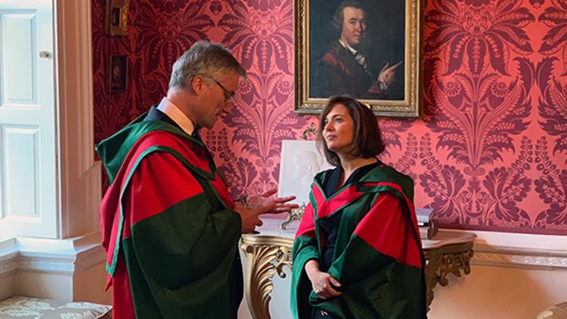 Prof. Lipson with Dr. Patrick Pendergast, provost of Trinity College.