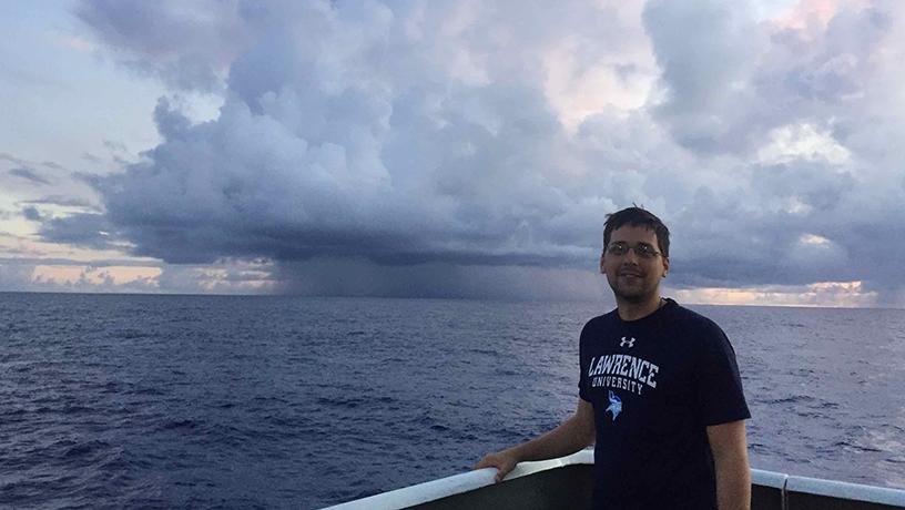 Zane Martin at the stern of the ship