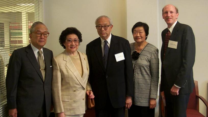 A group of people standing in a line