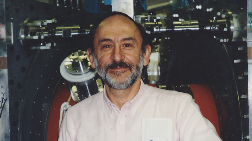 Photo of Maurice "Moe" Cea in the Plasma Physics lab.