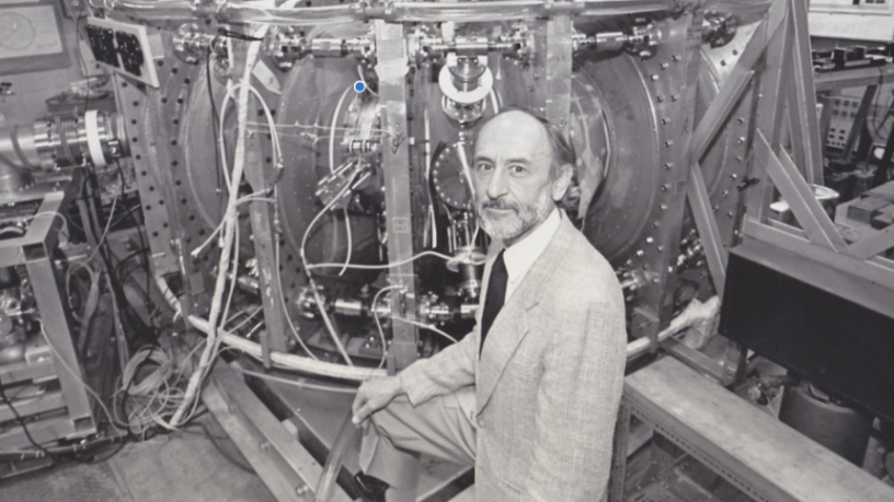 Photo of Maurice "Moe" Cea - he is standing next to the HBT-EP experient in the Plasma Physics lab