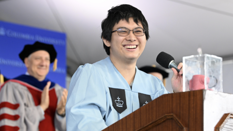 a photo of a student in commencement regalia