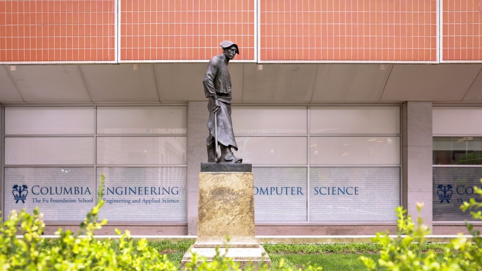 picture of statue outside of computer science building
